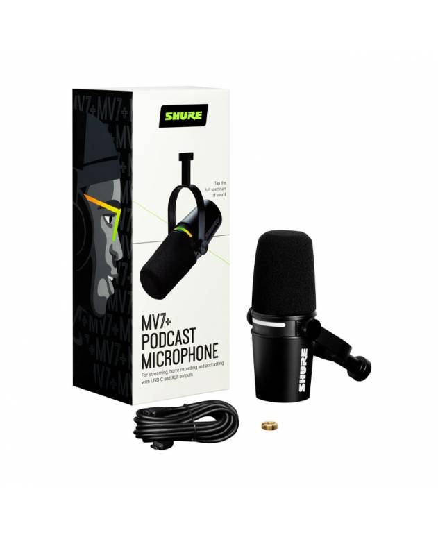 Shure MV7+-W XLR/USB Speech Microphone - White | IDJNOW